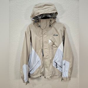 Vintage 686 Smarty Waterproof Beige and White Ski Jacket Womens Large
